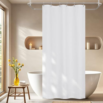 Seenus Soft Microfiber Stall Shower Curtain with Waterproof TPU Backed, 36 x 72 Inch White Small Shower Curtain Liner with 2 Large Magnets, Washable Cloth Bathroom Shower Stall Curtain Lightweight - color: White, size: 36"W x 72"L (Pack of 1)