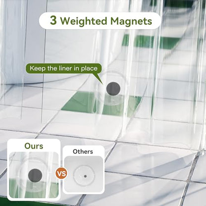 Lightweight Shower Curtain Liner Pack of 2, 72 x 84 inches Clear Waterproof Shower Curtain Liner with 3 Extra Strong Magnets & 12 Metal Grommets, Extra Long Plastic Shower Curtain Liner - color: Clear, size: 72"W x 84"L (Pack of 2)