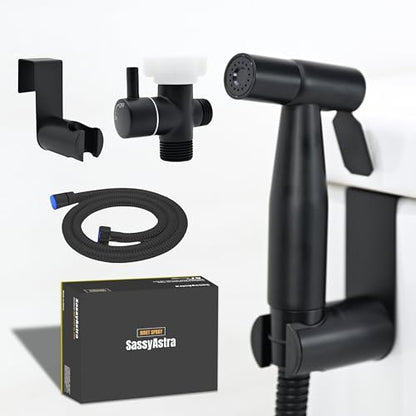 Handheld Bidet Sprayer for Toilet, Adjustable Water Pressure, 47 inch Hose Length (Black, 1 Pack) - color: Black, size: 1 Pack