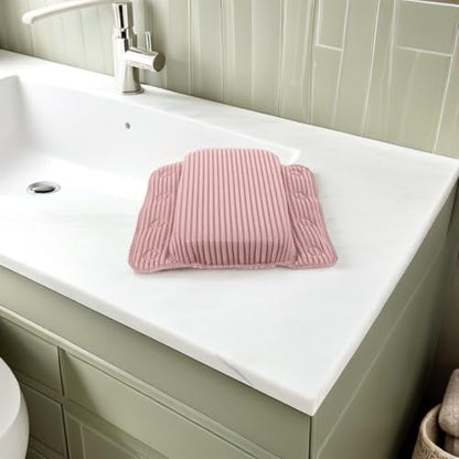 YARNOW Non-Slip Pink Bath Pillow for Tub with 8 Strong Suction Cups, Ergonomic PVC Doublewing Headrest Neck and Back Support, Easy to Clean Bath Accessory for Women at Home or Hotel
