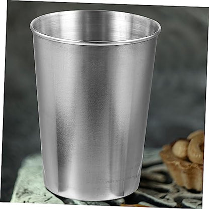 VALICLUD Stainless Steel Tumbler Cup Silver Gargle Cup for Bathroom Multi Use Beverage Holder for Water Juice and Soda Easy to Clean Drinkware - size: 8.50X6.00X6.00CM