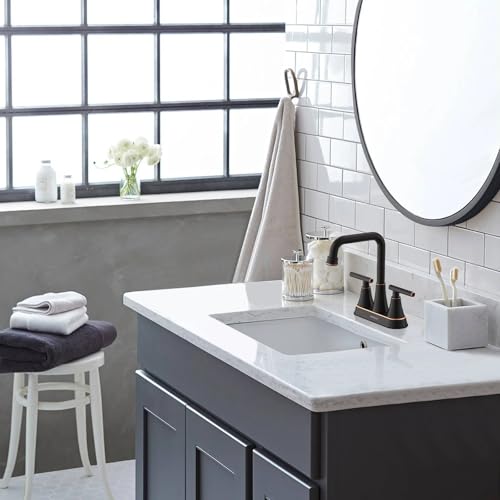 Oil Rubbed Bronze 4 inch Centerset Bathroom Faucet for Sink 2 Hole | Bathroom Sink Faucet with Pop-up Drain and Supply Lines, Stainless Steel 2-Handle Centerset Faucet for Vanity RV Restroom - color: Oil Rubbed Bronze