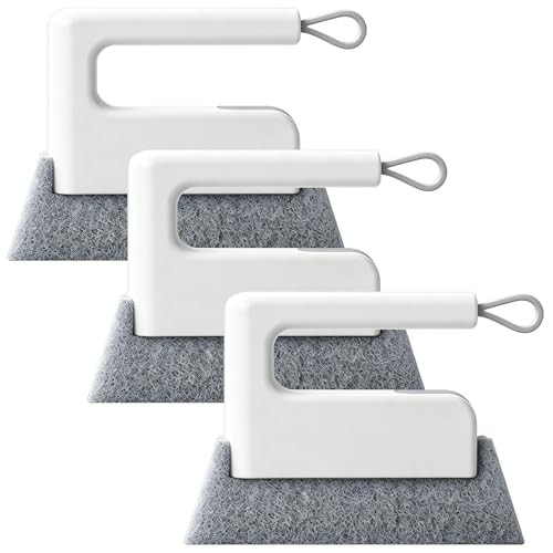 Deep Reach Window Groove Cleaning Brush, Handheld Track Cleaner Tool for Window Slides, Tile Grout, Shutters, Car Vents & Narrow Crevices (White) - color: White