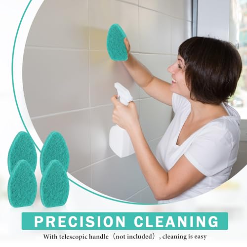 Baderke 4 Pcs Tub Tile Scrubber Cleaning Brush Pads (Without Handle) Compatible with Qaestfy Non-Scratch Scouring Pads Scrub Brush for Shower Bathroom Buildup Toilet Wall Floor(Green) - color: Green