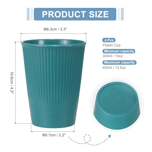 uxcell 4 Pcs Simple Toothbrush Cup, 3.3 x 3.3 x 4.2 Dishwasher Safe Bathroom Tumbler Reusable Plastic Cup Set for Storing Toothpaste Combs, Dark Green - color: Dark Green
