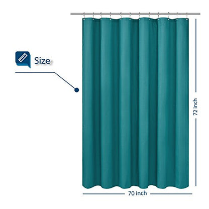 Barossa Design Soft Microfiber Fabric Shower Liner or Curtain, Hotel Quality, Machine Washable, Water Repellent, Turquoise, 70 x 72 inches - color: Turquoise, size: 70"W x 72"L (Pack of 1)