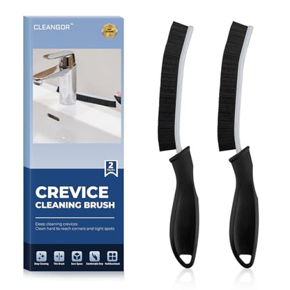 CLEANGOR Crevice Cleaning Brushes, Cleaner Scrub Brush Tool for Tight Space | Home Essentials, Cleaning Supplies for Hard to Reach Corner, Shower, Bathroom, Kitchen, Toilet, Window