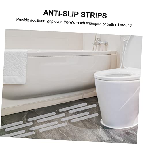VOSAREA 24pcs Slip Stickers for Bath Safety Transparent Non Slip Strips Adhesive for Bathtubs Showers Stairs and Floors Grip - size: 24 pcs
