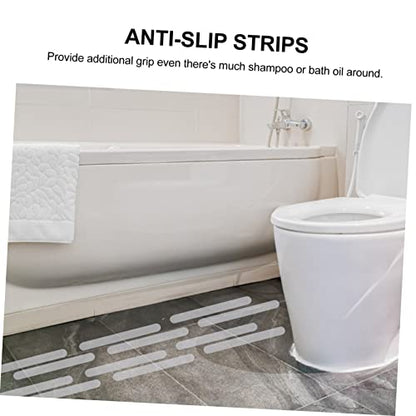 VOSAREA 24pcs Slip Stickers for Bath Safety Transparent Non Slip Strips Adhesive for Bathtubs Showers Stairs and Floors Grip - size: 24 pcs