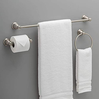 Franklin Brass 3-Piece Satin Nickel Bathroom Set Towel Rack, Ring, Toilet Paper Holder| Kinla Bath Accessories - color: Satin Nickel, style: 3-Piece Bath Accessory Set