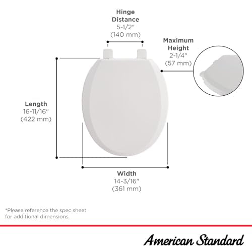 American Standard 5259B65MT.020 Cardiff Slow-Close Round Front Toilet Seat, White
