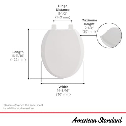 American Standard 5259B65MT.020 Cardiff Slow-Close Round Front Toilet Seat, White