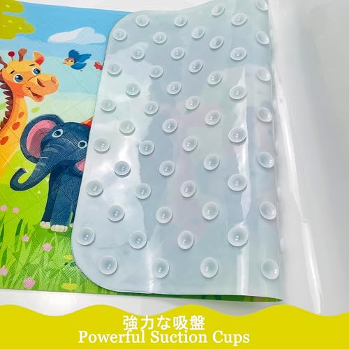 Cute Cartoon Non-Slip Bath Mat for Tub - Anti-Slip Kids Bathtub Mat, Slip-Resistant Shower Mat for Bathroom Safety, 35 X 15.3 Inch, Easy to Clean (Jungle) - color: Jungle