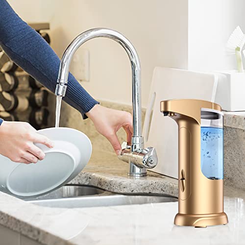 12.5oz Touchless Automatic Soap Dispenser, Automatic Liquid Hand Soap Dispenser, Battery Operated Adjustable Volume Water Resistant for Kitchen and Bathroom