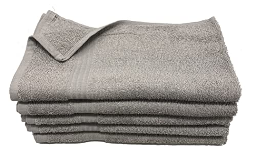 16X27 Cotton Hand Towels (12Pack-36Pack-60Pack-120Pack) for Hair, Nail, Tanning Salons, Golf Course (Silver Grey, 12) - color: Silver Grey