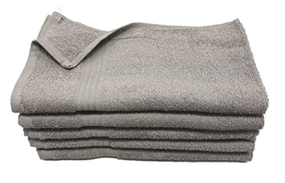 16X27 Cotton Hand Towels (12Pack-36Pack-60Pack-120Pack) for Hair, Nail, Tanning Salons, Golf Course (Silver Grey, 12) - color: Silver Grey
