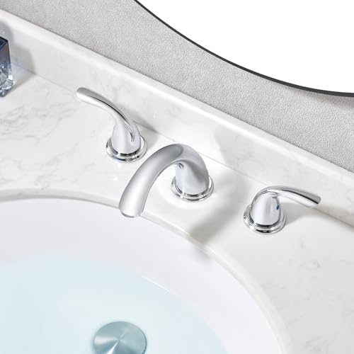 sumerain Widespread Bathroom Faucet 8 inch 3 Hole Bathroom Sink Faucet Chrome - color: Chrome
