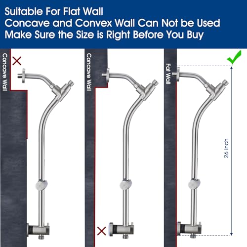 High Pressure Shower Head with Handheld Shower, 26" Adjustable Height Drill-Free Slide Bar, 3-Way Diverter for Easy Reach, Dual Shower Head Combo Set with 5ft Hose - Brushed Nickel - color: Brushed Nickel