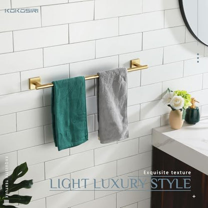 KOKOSIRI Towel Bar Bathroom Towel Holder for Bath Kitchen Cabinet Towel Rails 20 Inch Brushed Gold Stainless Steel B4005BG-L20 - color: Brushed Gold, size: 20-Inch