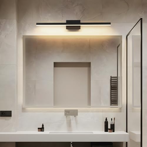 Joossnwell Bathroom Vanity Light Black Dimmable 5CCT Bathroom Lighting FIixtures Over Mirror 39.37 Inch Modern Vanity Light bar Led Bath Light ETL Certificated - color: Black, size: 39.37 Inch Long