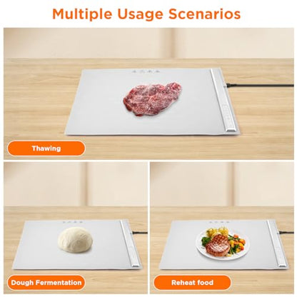 Portable Food Warmers,Electric Warming Tray Hot Tray Heating Mat Food Warmer Heating Pad Keep Foods Warming for Gatherings,Parties, Auto Shut-Off - color: Gray
