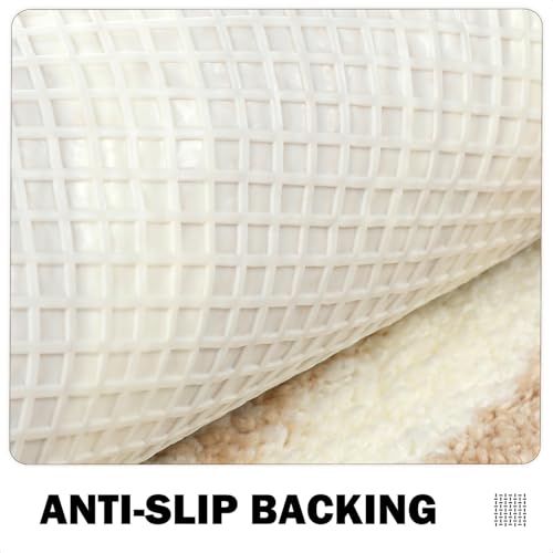 Rugs Non-Slip Washable, Extra Soft Absorbent Bath Rug, Machine Washable Bathroom Mat, Thick Bath Mat for Tub, Shower, Bathroom, Brown, 20"x31" - color: Brown