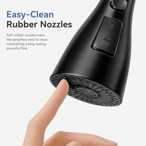 Kitchen Faucet Head Replacement with 3 Modes, Pull Down Spray Head for Kitchen Faucet, Kitchen Sink Sprayer Replacement Compatible with Moen, American Standard, Kohler Faucets - color: Matte Black