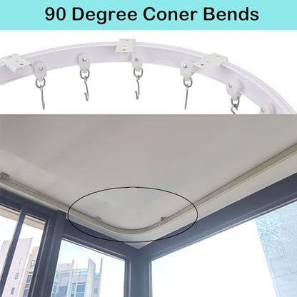 Ceiling Curtain Track Flexible Bendable Curtain Rail Set, 5 Meters | PVC Material, For Window Door Shower Room Divider RV - size: 5 Meters