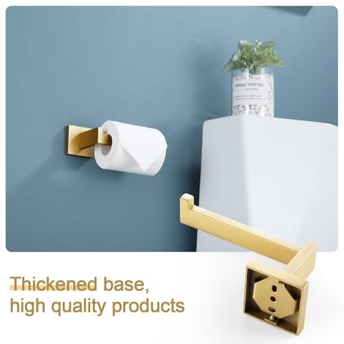 KOKOSIRI Gold Toilet Paper Holder Toilet Roll Holder for Bathroom Kitchen Washroom T-304 Stainless Steel Wall Mounted, Gold Finish, B2003BG - color: Brushed Gold, size: Without Shelf(1 Pack)