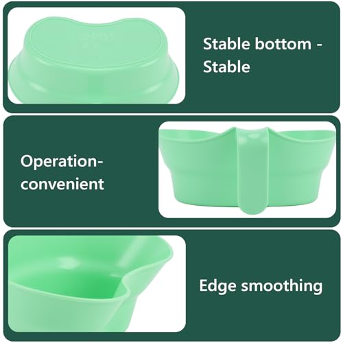 Emesis Basin with Wide Mouth & Handle - Bed Mouthwash Cup Kidney Shape Large with Handle, Patient Toothbrush Cup BPA-Free Plastic Vomit Cup for Elderly Bedridden Patients and Teeth Cleaning