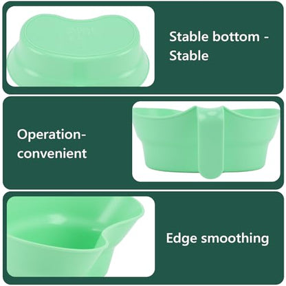 Emesis Basin with Wide Mouth & Handle - Bed Mouthwash Cup Kidney Shape Large with Handle, Patient Toothbrush Cup BPA-Free Plastic Vomit Cup for Elderly Bedridden Patients and Teeth Cleaning