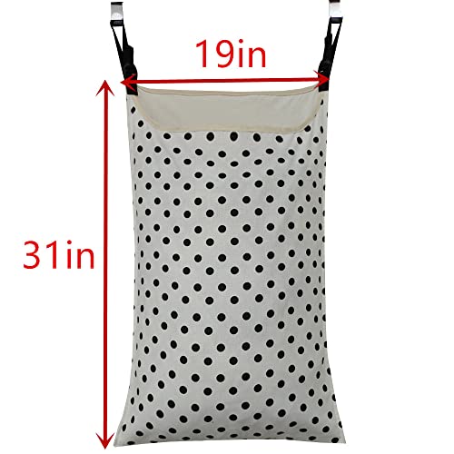 Adjustable Space Saving Door Hanging Laundry Hamper Bag Dorm Laundry Bag,Wide Open Top Over The Door Laundry Hamper with Free Hanging Hooks