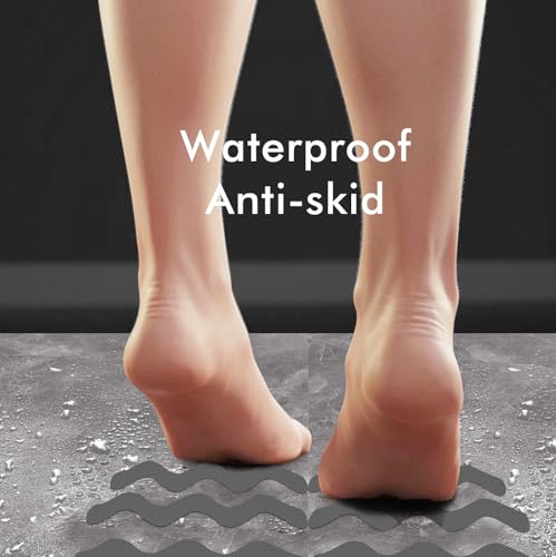24 PCS Anti Slip Shower Stickers, Safety Bathtub Non Slip Strips, Adhesive Decals Anti Skid Tape with Scraper for Tub, Shower, Floor, Stairs, Steps - color: Gray