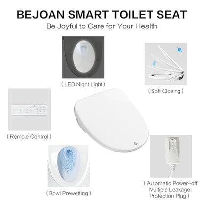 Elongated Bidet Toilet Seat X5, Electric Heated Bidet with Soft Close, Bidet Attachment for Toilet Warm Water with Air Purification