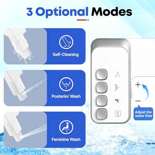 Bidet Attachment for Toilet,Independent Adjustable Water Pressure,Self Cleaning Non-Electric Dual Nozzle for Frontal & Rear Wash,Fresh Water Bidet Toilet Seat, White - color: A1-Bidet Attachment