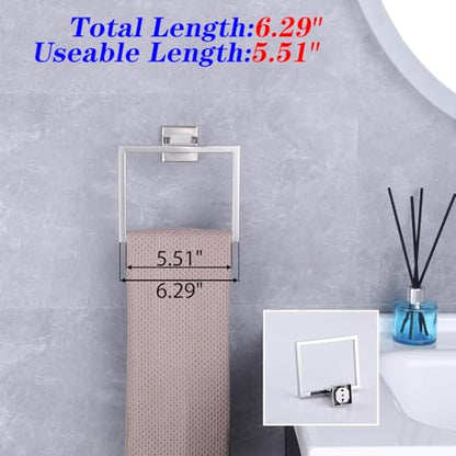 GERZWY Bathroom Hand Towel Holder Polished Stainless Steel Towel Ring for Bath Kitchen Garage Heavy Duty Wall Mounted JG1906-JG - color: Polished