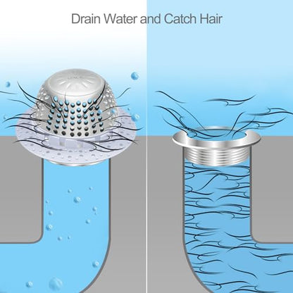 LEKEYE Shower Drain Hair Catcher/Bathtub Drain Cover/Drain Protector for Pop-Up & Regular Drains(Light Blue) - color: Light Blue
