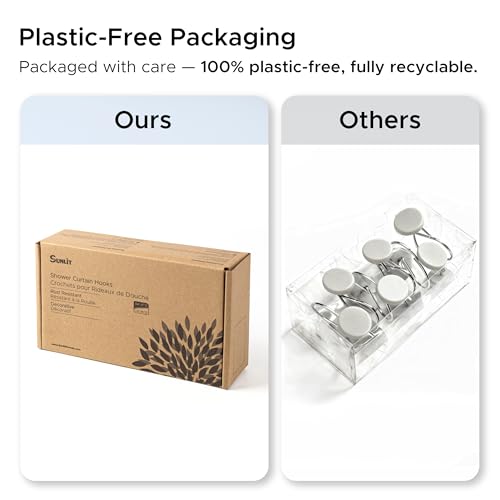 Sunlit Fashion Design Cute Paw Print Polished Double Shower Curtain Hooks for Dog Cat and Bear, Rust Proof Oil Rubbed Metal Shower Curtain Rings-12 Pack - color: Silver With Double Hooks