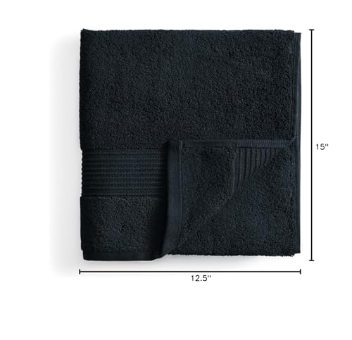 Ted Baker 8-Pc Towel Set, 2 Bath 2 Hand 4 Washcloths 100% Cotton Black - color: Black, size: 8 pc Towel Set - 2 Bath, 2 Hand, 4 Washcloths
