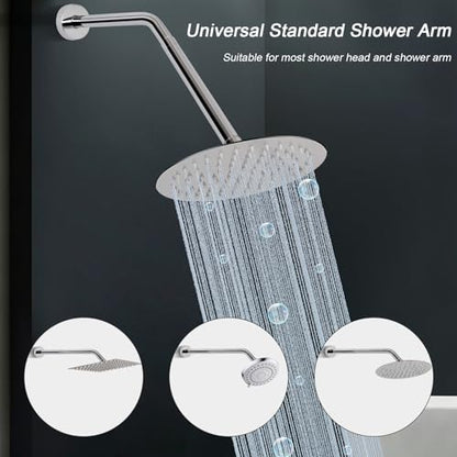 Shower Head Extension Arm, Shower Extender Water Outlet- Lowers Existing, Shower Pipe Extension for Bathroom, Made of Solid Metal Stainless Steel(8 Inch, Chrome Finish) - color: Chrome Finish, style: 8 Inch