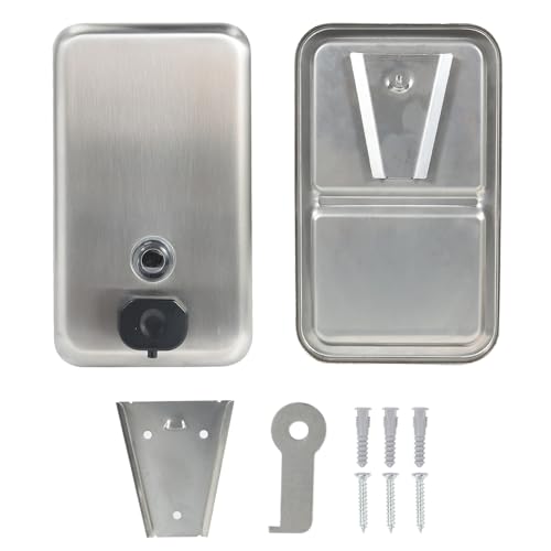 Stardrix Heavy Duty Stainless Steel Wall Mount Soap Dispenser, 1100ml/37oz, with Corrosion Proof Lining and Anti-Leak Pump for Commercial & Home Bathroom Kitchen(Vertical) - size: Vertical