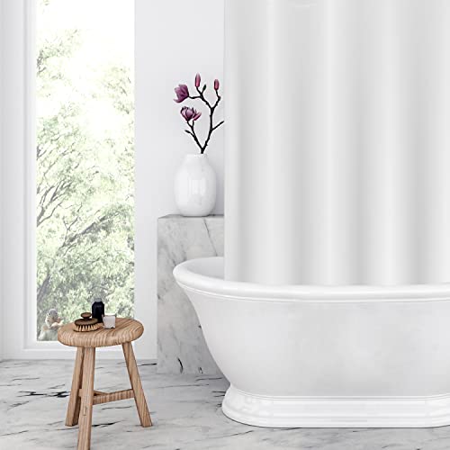 Shower Curtain Liner - Heavy Duty 6 Guage PEVA - Built in 3 Weighted Magnets - 12 Aluminium Grommets (2, White, 72" x 72") - color: White