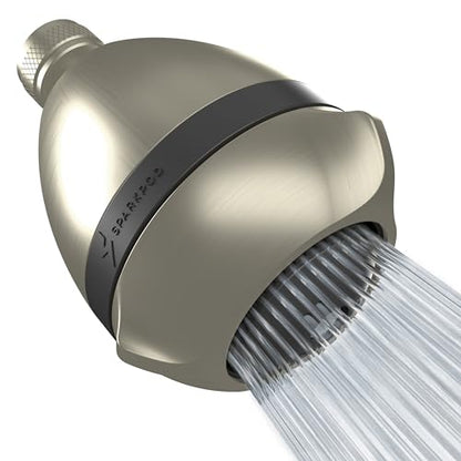 SparkPod High Pressure Shower Head, 3 Inch Fixed Showerhead, Brushed Nickel | Rain, Pulsating & Combo Modes, Helps Boosts Low Water Pressure, Anti-Clog Nozzles, Easy Install - color: Chrome