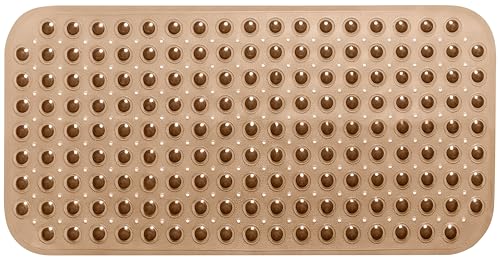Large Non-Slip Bathtub & Shower Mat 31 inch x16 inch (Smooth/Non-Textured Tubs Only) Safe, Clean, Machine-Washable, Superior Grip&Drainage, Vinyl, Transparent Brown, Medium - color: Transparent Brown, size: Large (31"x16")