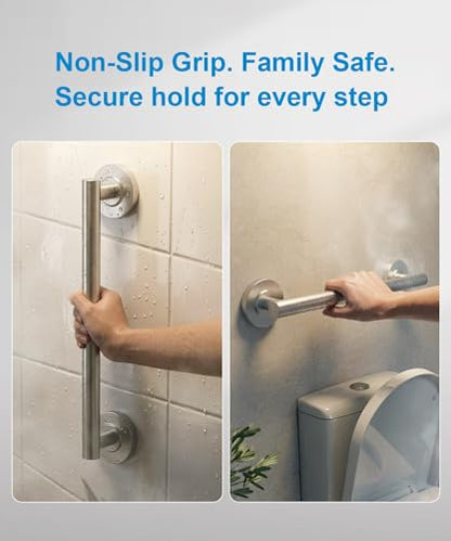 Shower Grab Bar Set, ADA Compliance Brushed Stainless Steel Handicap Grab Bar for Bathtubs and Showers, Modern 3-Pack 18" 24" 36" Shower Safety Bars for Seniors - color: Brushed Nickel