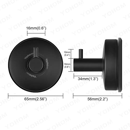YOHOM Suction Cup Hooks Shower Towel Holder Stainless Steel Vacuum Bathroom Shower Hook Suction Towel Rack Kitchen Organizer for Bathrobe Loofah Matte Black 2Pcs - color: 2 Matte Black