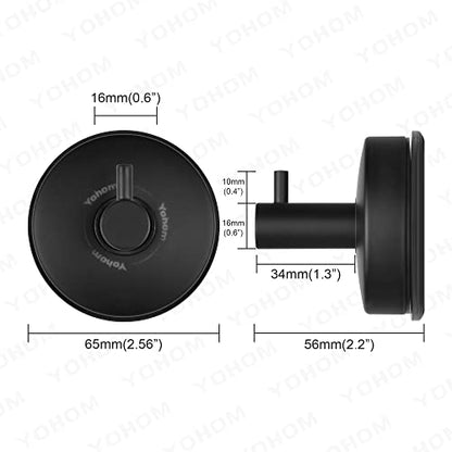 YOHOM Suction Cup Hooks Shower Towel Holder Stainless Steel Vacuum Bathroom Shower Hook Suction Towel Rack Kitchen Organizer for Bathrobe Loofah Matte Black 4Pcs - color: 4 Matte Black