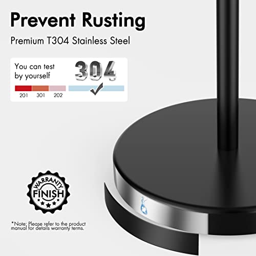 KES Bathroom Toilet Paper Holder Stand Modern Tissue Roll Holder SUS304 Stainless Steel Rustproof Freestanding 20.2" H, Matte Black BPH283S1-BK - color: Matte Black, size: 20.2" H