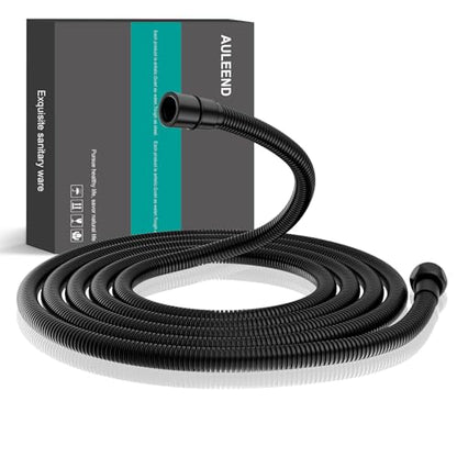 AULEEND，78 inch，encrypted shower hose 304 stainless steel metal - Extra long shower hose -（Universal Connection G 1/2" x 1/2")（Matte Black） - color: Black, size: 78 inch