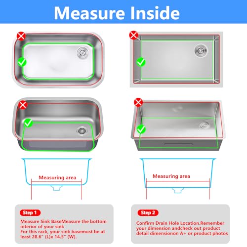 Sink Protectors for Kitchen Sink 28.6"x 14.5"Rear Silicone Sink Mat | Various sizes and styles,Protector for sinks and dish,Withstand to 500F,Food-grade silicone.Non-slip and raised feet - size: 28.6"x14.5"